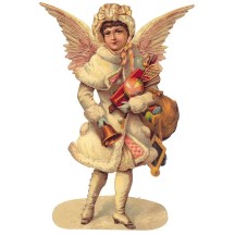 Large Winged Angel with Toys Scrap ~ Germany ~ New for 2013